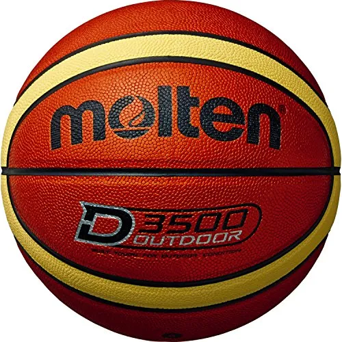 Molten Basketball B6D3500 Größe 6 - Basketball aus strapazierfähigem Synthetik-Leder mit Shiny-Optic in orange/creme für beste Sichtbarkeit auch bei Dunkelheit.