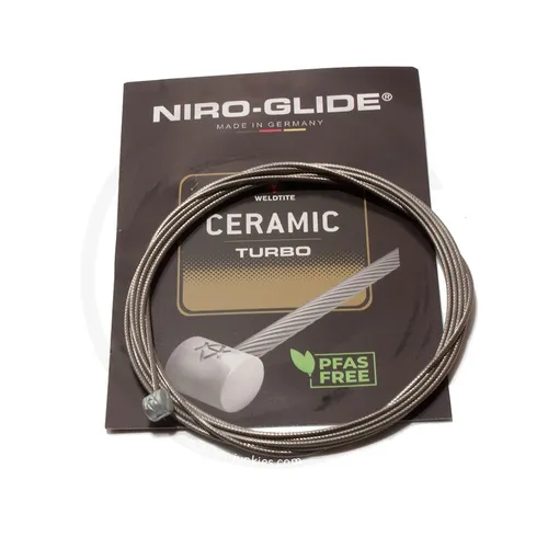 NIRO-GLIDE TURBO Edelstahl-Bremszug MTB | Walzennippel | 1,5x2050mm