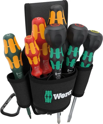 Wera VDE Universal Schraubendreher-Set 8teilig - Werkzeugset für Handwerk und Werkstatt, mit ergonomischem Kraftform Plus Griff für komfortables Arbeiten und Lasertip-Technologie für höchsten Halt im Schraubenkopf.