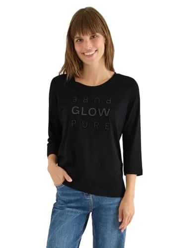 Damen Shirt mit Glitzer-Wording