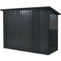 Gerätehaus 3 in 1 Multifunktionsunterstand - Floraworld - Robustes Gerätehaus aus verzinktem Stahlblech, ideal für die Aufbewahrung von Gartenutensilien. Mit Front- und Seitentür bietet es vielseitige Nutzungsmöglichkeiten.