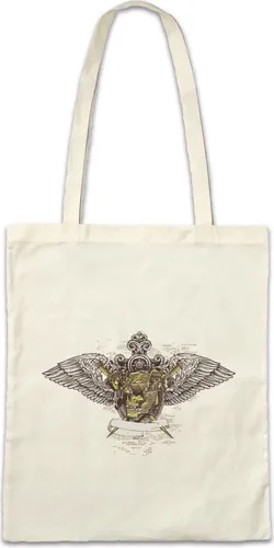 Urban Backwoods Winged Skull Helmet, Stofftasche, Farbe: Beige