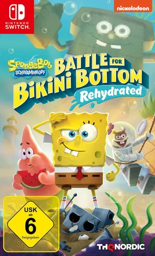 Spongebob Schwammkopf Battle for Bikini Bottom Remake - Switch [EU Version] - Spiele als SpongeBob, Patrick und Sandy in diesem originalgetreuen Remake! Erlebe den brandneuen Mehrspieler-Modus und rette Bikini Bottom vor Planktons Roboterarmee.