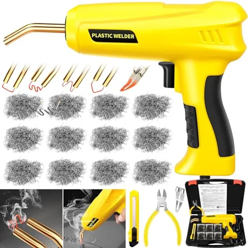 ZQEJEFD 200W Kunststoff Schweißgerät - 2-in-1 Schweißgerät für die einfache Reparatur von Kunststoffteilen, inklusive 1000 Schweißnägel in 6 Modellen für vielseitige Anwendungen.