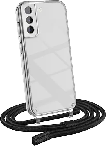 MyGadget Handykette für Samsung Galaxy S21 Plus - [ Hülle mit Band abnehmbar & verstellbar ] - Handyhülle mit Handyband zum Umhängen Schnur Case Schutzhülle - Schwarz