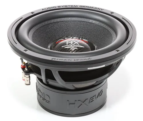 Audio System HX 10 EVO Subwoofer 25cm - High-End Auto-Lautsprecher mit 25 cm Durchmesser, 2x200 W RMS Leistung und innovativem Belüftungssystem für präzise Tieftonwiedergabe in Kompaktinstallationen.