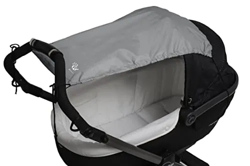 Altabebe (AL7010-10) Universal Sonnensegel mit UV Schutz 50+ für Kinderwagen Babywanne - reißfester Baby Sonnenschutz zum aufrollen - Farbe: hellgrau