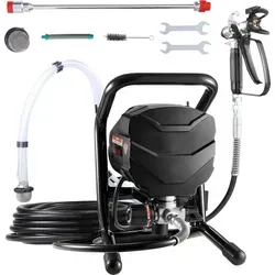 SucceBuy Stand Airless-Farbspritzgerät, 650 W 3000 PSI elektrische Farbspritzmaschine, Verlängerungsstange und Reinigungssets für Zuhause