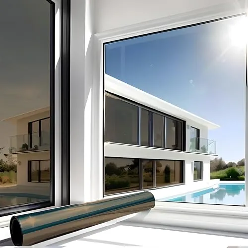 MARAPON Spiegelfolie Fenster Sichtschutz Braun 0,445x2 m Fensterfolie Blickdicht von aussen tagsüber Sonnenschutzfolie Fenster innen UV Schutz statisch haftend Hitzeschutz Wärmeschutz Innenanbringung