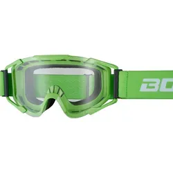 Bogotto B-ST Motocross Brille, weiss-grün für Frauen - Sportbrillen mit flexiblem Polyurethan-Rahmen und Nasenschutz für optimalen Komfort. Das 40mm breite Band mit Silikonprint sorgt für sicheren Halt bei jedem Abenteuer.