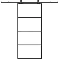 vidaXL Schiebetür 90x205 cm aus ESG-Glas & Aluminium - Moderne Schiebetür für platzsparende Lösungen, aus langlebigem ESG-Glas und korrosionsbeständigem Aluminium. Ideal für stilvolle Inneneinrichtungen.