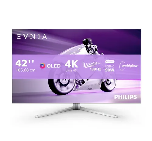 Philips Evnia 42M2N8900 - 42 Zoll OLED UHD Gaming Monitor mit 138 Hz, Ambiglow und FreeSync Premium für ein atemberaubendes Spielerlebnis