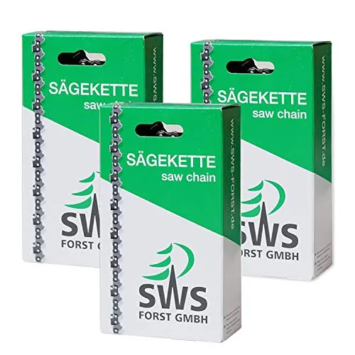 Stück SWS Forst GmbH Sägekette langer Schneidezahn 3 8 1,3 mm 50 Treibglieder kompatibel mit STIHL und anderen 3