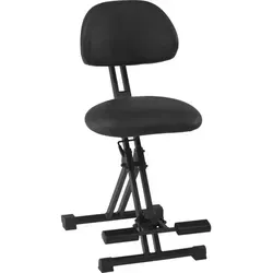 Meychair Stehhilfe Futura AF-SR-Comfort-KL-AH XXL mit Rückenlehne - Ergonomische Stehhilfe für Büro und Home Office, klappbar, mit pflegeleichtem Kunstlederbezug und stufenlos verstellbarer Höhe von 55-77 cm. Belastbar bis 200 kg, inklusive Fußstütze und 5 Jahre Garantie.