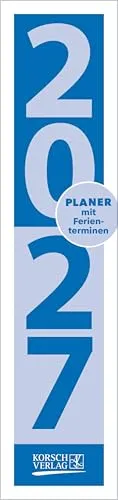 Streifenplaner Compact Blau 2027: Wandplaner und Bürokalender als praktische Monatsübersicht I Streifenkalender schmal: 11,8 x 50 cm