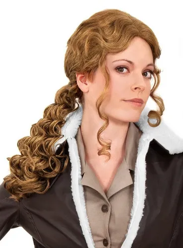 Maskworld Kostüm-Perücke Langhaarperücke rotbraun gewellt