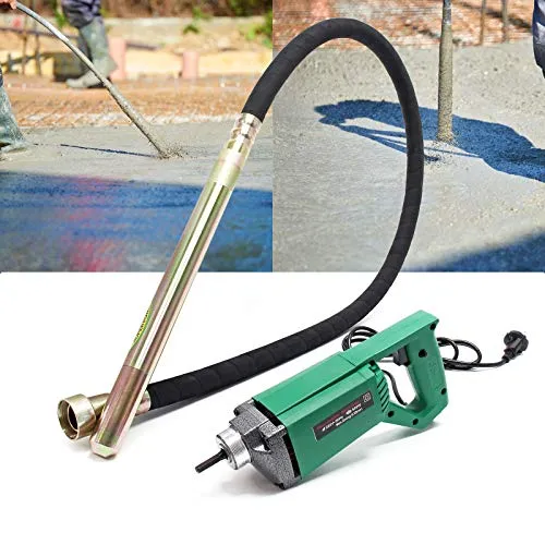 Wiltec Elektro Einhand Betonrüttler 800 W - Bohrmaschinen mit 800 W Motor für schnelle und effektive Verdichtung von Frischbeton, ideal für Baustellen mit flexiblem 2 m Schlauch für optimale Reichweite.