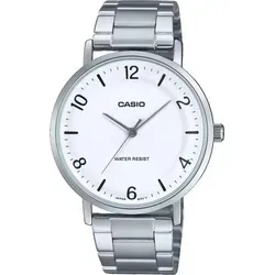 Casio MTP-VT03D-7B Herrenuhr – Elegante Quarz-Armbanduhr in Silber/Weiß