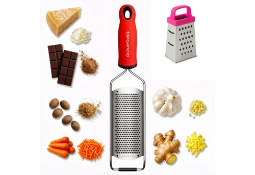 ELEGANCIO Küchenreibe Edelstahl Käsereibe Ingwerreibe Parmesanreibe feine Multireibe +GRATIS