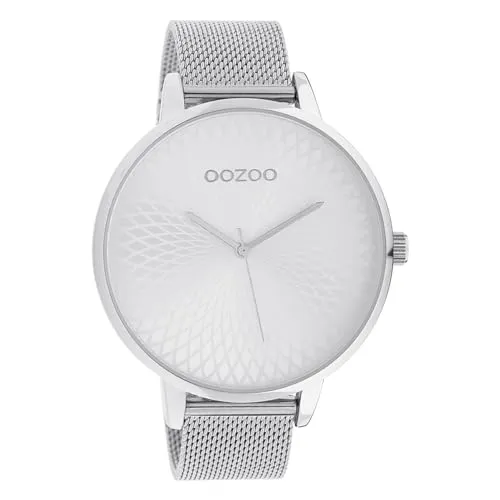 Oozoo Damenuhr C10550 mit Edelstahl Milanaiseband und Mandala Zifferblatt - Elegante Armbanduhr für Damen mit 48 mm Gehäuse, spritzwassergeschützt und hochwertigem Miyota Quarzwerk. Stilvolles Mandala Zifferblatt und komfortables Milanaiseband.