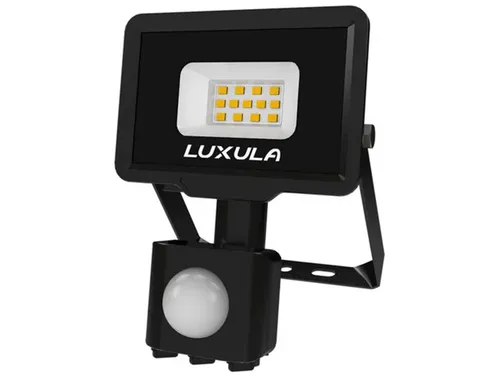 LUXULA LED-Fluter mit Bewegungsmelder, EEK: F, 10W, 1000lm, 3000K, schwarz LX400120