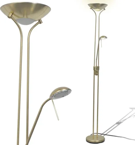 vidaXL LED Stehlampe Dimmbar 23W 180cm in gold von vidaXL
