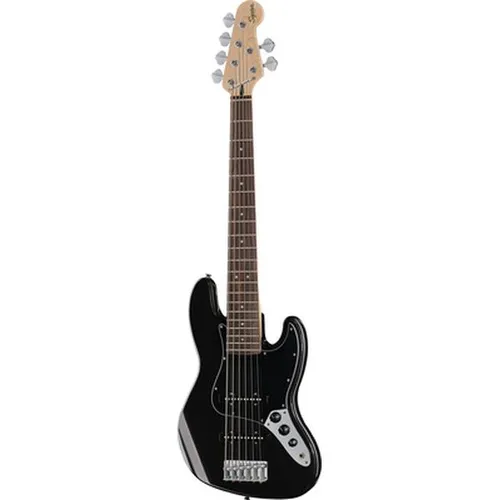 Squier Affinity Jazz Bass VI BKM - E-Bass mit 6 Saiten und Pappel-Korpus; ideal für vielseitige Musikstile dank 2x Ceramic Single-Coil Jazz Bass Tonabnehmer.