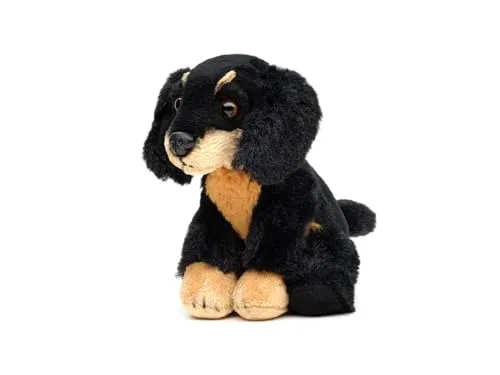 Teddys Rothenburg Kuscheltier Dackel 13 cm sitzend schwarz/braun Plüschdackel Plüschtier