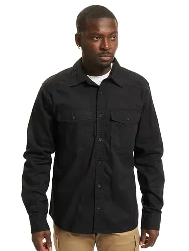 Brandit Flannel Shirt Long Sleeve - Klassisches Herrenhemd in Schwarz, Größe M - Herrenhemden - Langarm Flanellhemd im Straight-Cut aus hautfreundlicher Baumwolle mit 3 praktischen Brusttaschen für zusätzlichen Stauraum.