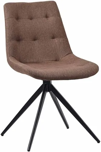 CLP Esszimmerstuhl Merna taupe - Bequemer Polsterstuhl mit Schwenkfunktion - Bürostühle: Der Esszimmerstuhl Merna bietet modernen Komfort mit 180 Grad Schwenkfunktion und stabiler Bauweise. Ideal für Esszimmer, Küche oder Wohnzimmer, belastbar bis 120 kg.
