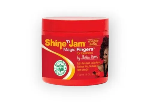 Ampro Haargel Shine 'n Jam Magic Fingers Edge Magic - Haarstyling-Produkt für extremen Halt, speziell entwickelt für Kanten und Zöpfe mit einer nicht fettenden Formel für geschmeidiges Haar.