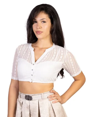 Trachtl-Claudia Dirndl Bluse Damen – Elegante Spitzenbluse - Elegante Dirndlbluse mit V-Ausschnitt, weich und bequem für angenehmes Tragen. Ideal für festliche Anlässe und traditionelle Trachtenmode.