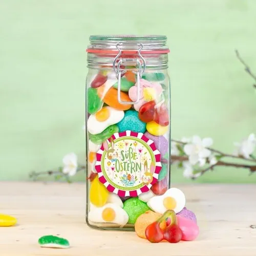 Große Osterfreude Bügelglas - Ostergeschenk