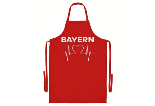 multifanshop Grillschürze Bayern - Herzschlag - Hochwertige Grillschürze für Fans des FC Bayern, ideal für Grillabende. Größe ca. B75cm x L100cm, langlebiger Druck, der begeistert. Perfekt als Geschenk oder für den eigenen Einsatz!