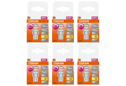 Osram Dimmbare LED PIN Lampe G9, Warmweiss, 350 Lumen, Multi-Pack - Dimmbare LED-Lampe für vielseitigen Einsatz. Hohe Lichtausbeute und lange Lebensdauer von bis zu 25.000 Stunden. Ideal für dekorative Beleuchtung in verschiedenen Räumen.