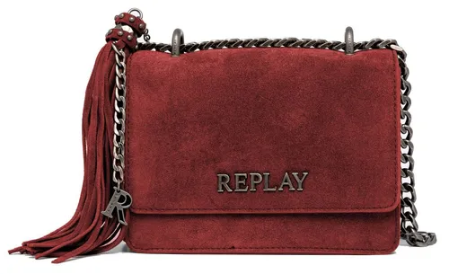 Replay Umhängetasche - Elegante Crossbody Bag - Umhängetasche aus 100% Rindsleder, verstellbarer Schulterriemen und stylische Quaste mit Anhänger. Ideal für Stadtbummel oder Reisen, bietet Platz für Ihre Essentials.