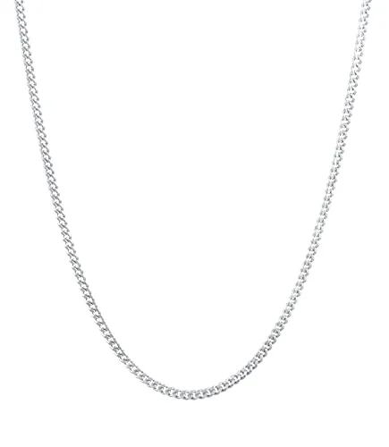Kuzzoi Herren Halskette Panzerkette 2 mm aus 925 Sterling Silber - Hochwertige Panzerkette für Herren, handgefertigt aus massivem 925 Sterling Silber. Ideal für Anhänger und als stilvolles Geschenk für Männer. Länge: 50 + 5 cm.