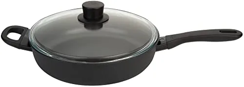BALLARINI Schmorpfanne Set - MetallEisen/Aluminium - Pfannen für alle Herdarten, inklusive Induktion. Mit hohem Rand und praktischem Thermopoint für perfektes Schmoren.