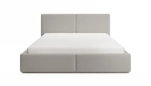 FEDVE Polsterbett 140x200 Hellgrau - Toreira Slim mit Bettkasten - Elegantes Polsterbett mit Hubbettbehälter für optimalen Stauraum, gefertigt aus hochwertigem Holz und weichem Bouclé-Stoff, ideal für stilvolle Schlafzimmer.