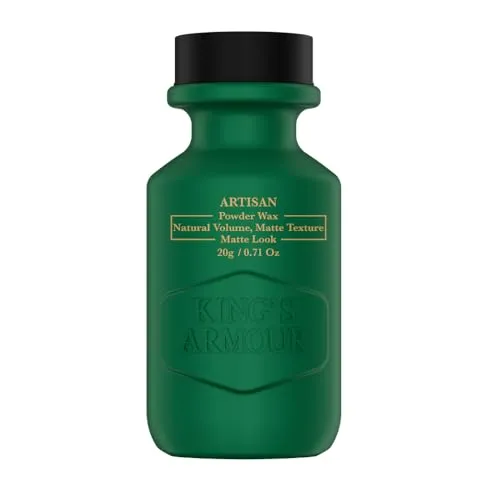 King’s Armour Artisan Haarstyling-Pulverwachs 20g – Mattes Haarpuder mit natürlichem Volumen, Matte Textur & Sofortigem Ansatz-Lift, Leichter Halt für modernes Männer Styling