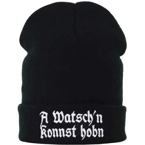 Strickmütze: A watschn konnst hobn Wollmütze Haube Beanie Unisex Damen/Herren