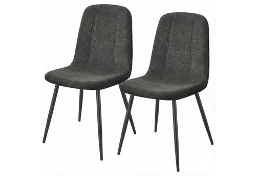 VASAGLE Esszimmerstuhl mit Metallbeinen - 2er Set Esszimmerstühle aus pflegeleichtem Chenille-Gewebe mit verstellbaren Füßen, ideal für stilvolle Essbereiche.