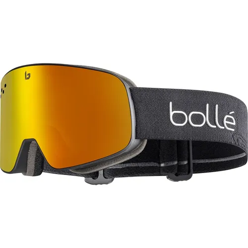 Bollé Nevada Black Matte-Sunrise (6018) Onesize - Herren & Unisex Skibrillen mit photochromatischen Phantom+ Gläsern für optimale Sicht bei wechselnden Lichtverhältnissen und innovativer Belüftungstechnologie, die das Beschlagen verhindert.