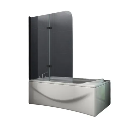 Home Systeme Badewannenaufsatz Duschwand Duschtrennwand Duschkabine Dusche Falttür Klarglas Schwarz