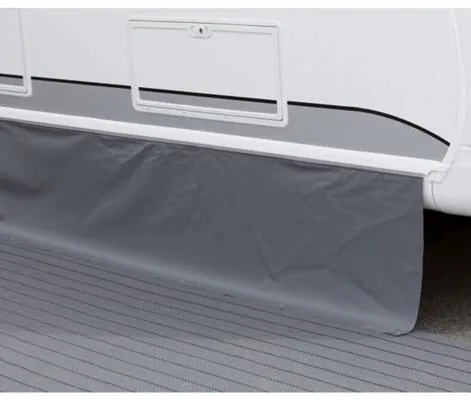 Hindermann Standard Bodenschürze, dunkelgrau, 400x75cm - Bodenschürzen & Radkastenabdeckungen - Optimale Wind- und Sichtschutzlösung für Ihr Vorzelt, hoch belastbar und langlebig für mehr Wohnkomfort.