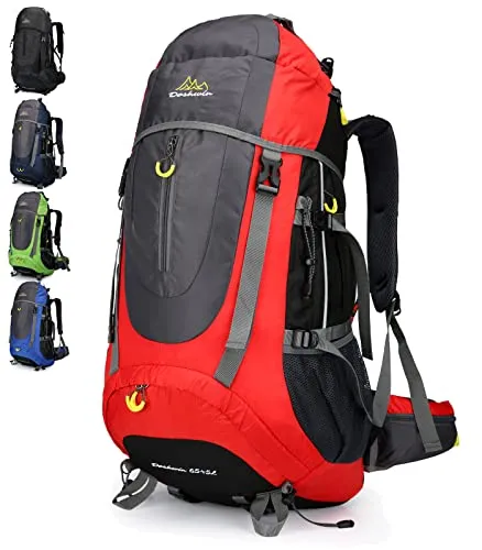 Doshwin 70L Trekkingrucksack Campingrucksack Reiserucksack Wanderrucksack Großer Rucksack für Damen Herren (rot)