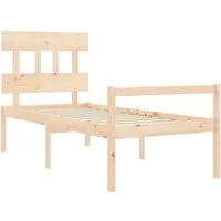 vidaXL Seniorenbett mit Stauraum, 90x200cm - Seniorenbett aus massivem Kiefernholz mit 45 cm Sitzhöhe für einfaches Ein- und Aussteigen. Bietet praktischen Stauraum und robuste Latten für optimalen Schlafkomfort.