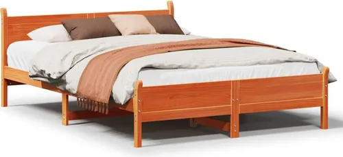 vidaXL Massivholzbett Wachsbraun 120x190 cm aus Kiefernholz von vidaXL