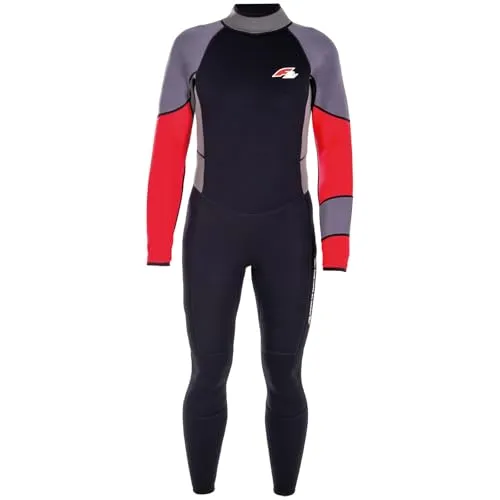 F2 Herren Neopren Anzug Rebel - Full Suit 4/3 mm S Rot 2024/25 - Robuster 4/3 mm Neoprenanzug für Herren, ideal für kühle Gewässer. Bietet hervorragende Bewegungsfreiheit und stilvolles Design in auffälligem Rot.