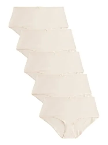 NEXT Damen Midi-Slips mit hohem Baumwollanteil, 5er-Pack Pastel Rose Nude 40